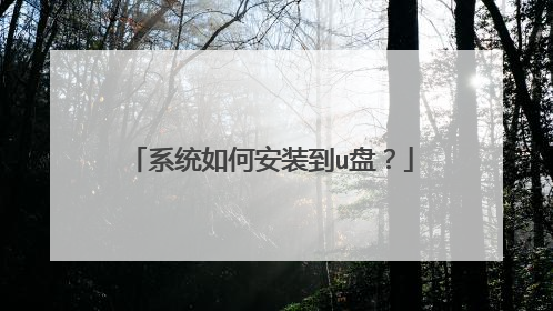 系统如何安装到u盘?