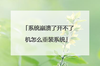 系统崩溃了开不了机怎么重装系统