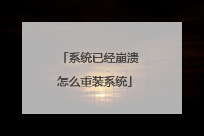 系统已经崩溃怎么重装系统