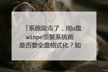 系统染毒了，用u盘winpe重装系统前是否要全盘格式化？如何格式化 ？