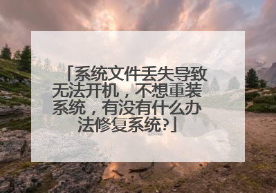 系统文件丢失导致无法开机，不想重装系统，有没有什么办法修复系统?