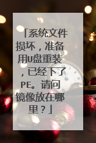 系统文件损坏,准备用U盘重装,已经下了PE。请问镜像放在哪里?