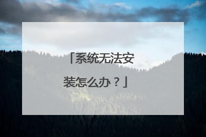 系统无法安装怎么办?