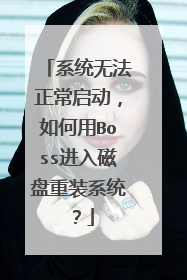 系统无法正常启动,如何用Boss进入磁盘重装系统?