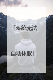 系统无法自动休眠