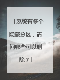 系统有多个隐藏分区，请问哪些可以删除？