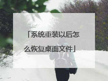 系统重装以后怎么恢复桌面文件