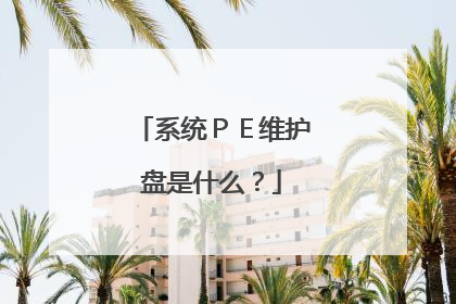 系统PE维护盘是什么?