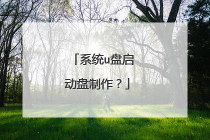 系统u盘启动盘制作?