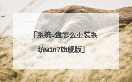 系统u盘怎么重装系统win7旗舰版