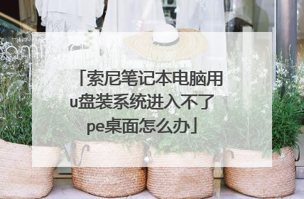 索尼笔记本电脑用u盘装系统进入不了pe桌面怎么办