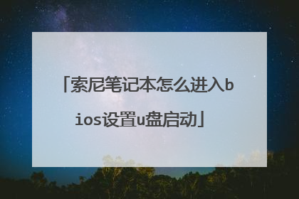 索尼笔记本怎么进入bios设置u盘启动