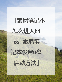 索尼笔记本怎么进入bios 索尼笔记本设置U盘启动方法