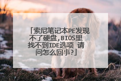 索尼笔记本PE发现不了硬盘,BIOS里找不到IDE选项 请问怎么回事?
