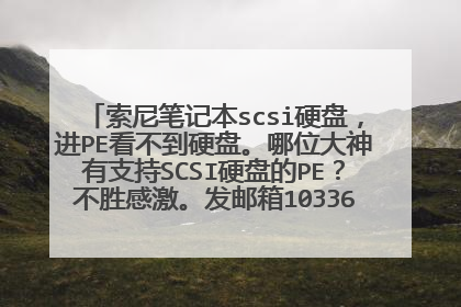 索尼笔记本scsi硬盘，进PE看不到硬盘。哪位大神有支持SCSI硬盘的PE？不胜感激。发邮箱103360365@QQ.com