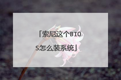 索尼这个BIOS怎么装系统