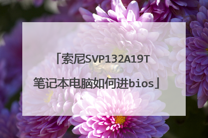 索尼SVP132A19T笔记本电脑如何进bios