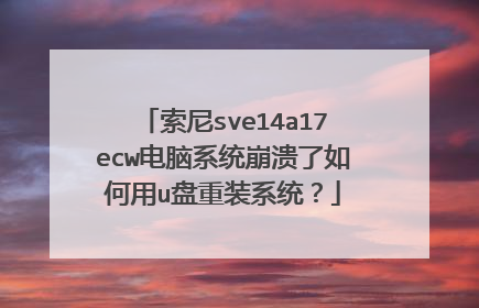 索尼sve14a17ecw电脑系统崩溃了如何用u盘重装系统?