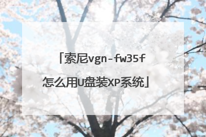 索尼vgn-fw35f怎么用U盘装XP系统