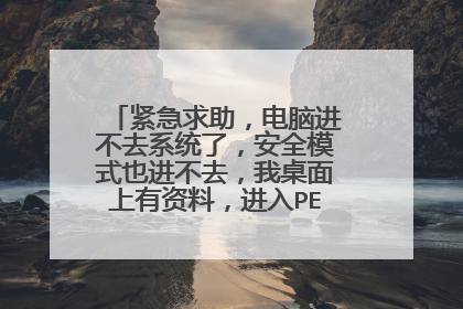 紧急求助,电脑进不去系统了,安全模式也进不去,我桌面上有资料,进入PE,提示文件损坏,我怎么才能保...