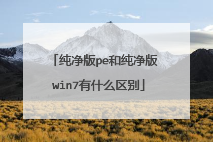 纯净版pe和纯净版win7有什么区别