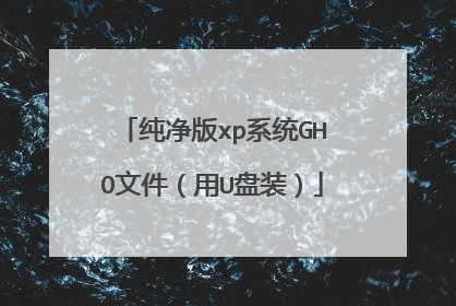 纯净版xp系统GHO文件(用U盘装)