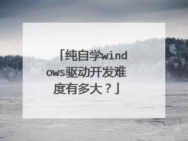 纯自学windows驱动开发难度有多大?