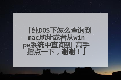 纯DOS下怎么查询到mac地址或者从winpe系统中查询到 高手指点一下,谢谢!