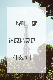绿叶一键还原精灵是什么?