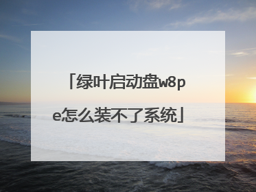 绿叶启动盘w8pe怎么装不了系统