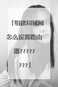 组建局域网怎么设置路由器????????