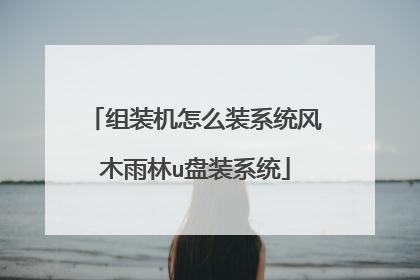 组装机怎么装系统风木雨林u盘装系统