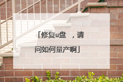 修复u盘 ,请问如何量产啊