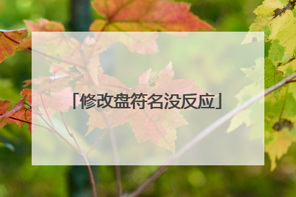 修改盘符名没反应