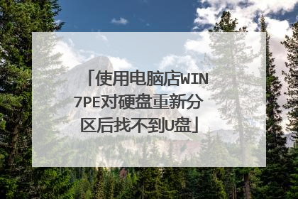 使用电脑店WIN7PE对硬盘重新分区后找不到U盘
