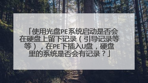 使用光盘PE系统启动是否会在硬盘上留下记录（引导记录等等），在PE下插入U盘，硬盘里的系统是否会有记录？