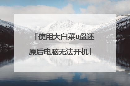 使用大白菜u盘还原后电脑无法开机