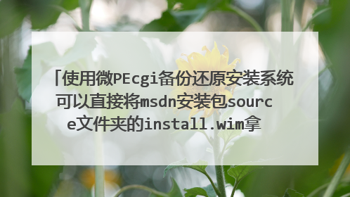 使用微PEcgi备份还原安装系统可以直接将msdn安装包source文件夹的install.wim拿出来安装吗(win8.1)