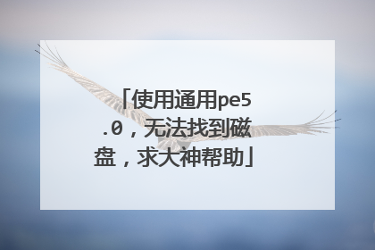 使用通用pe5.0，无法找到磁盘，求大神帮助