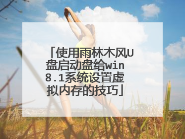 使用雨林木风U盘启动盘给win8.1系统设置虚拟内存的技巧