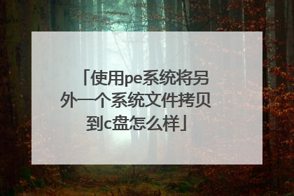 使用pe系统将另外一个系统文件拷贝到c盘怎么样