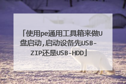 使用pe通用工具箱来做U盘启动,启动设备先USB-ZIP还是USB-HDD