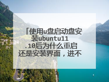 使用u盘启动盘安装ubuntu11.10后为什么重启还是安装界面,进不去系统界面