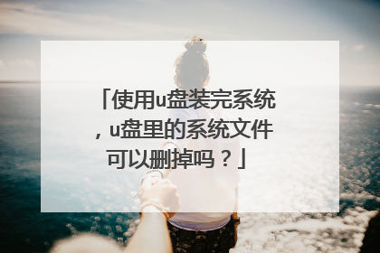 使用u盘装完系统,u盘里的系统文件可以删掉吗?