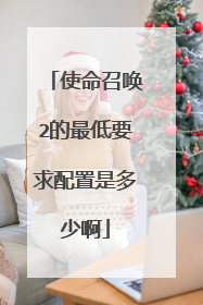 使命召唤2的最低要求配置是多少啊