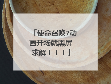 使命召唤7动画开场就黑屏 求解!!!