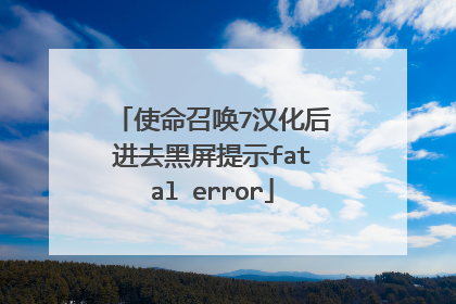 使命召唤7汉化后进去黑屏提示fatal error