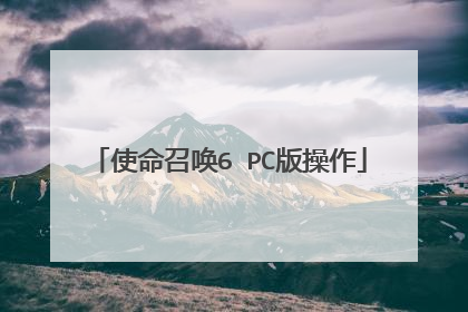使命召唤6 PC版操作