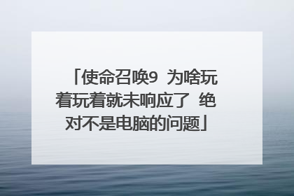 使命召唤9 为啥玩着玩着就未响应了 绝对不是电脑的问题