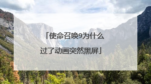 使命召唤9为什么过了动画突然黑屏